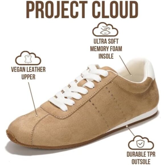 Non-Slip Women's Work Sneakers - Stylish Taupe Lace-Up Shoes with Comfort Insole - Picture 3 of 6